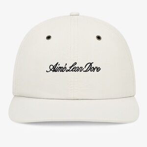 NEW AIME LEON DORE Embroidered Script Sport nylon 6 panel Hat cap silver Burch